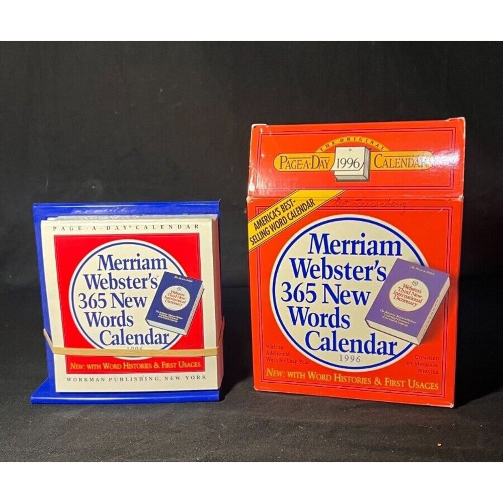 Vintage UNUSED 1996 Merriam Webster's 365 New Words Calendar